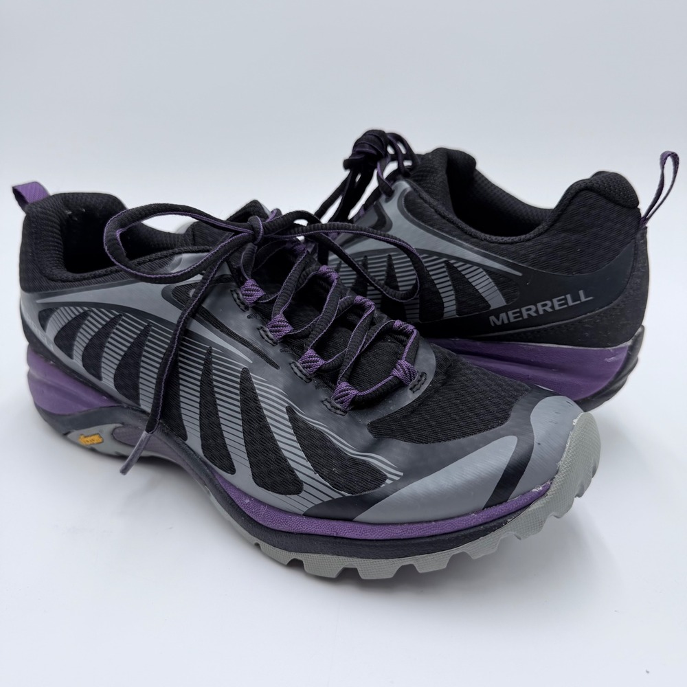 Merrell Siren Edge 3 Womens 8.5 W Hiking Shoes Black Purple Vibram J034438W